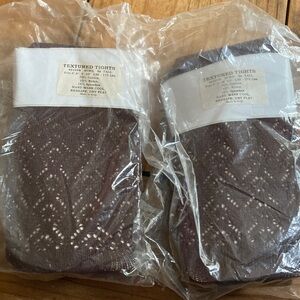 Textured Tights burgundy Garnet Hill Italy tall. New 2 pairs